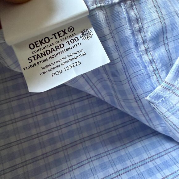 Van Heusen Flex Long Sleeve Button Down Plaid Blue Wrinkle Free Shirt Size 2XL - Picture 6 of 12